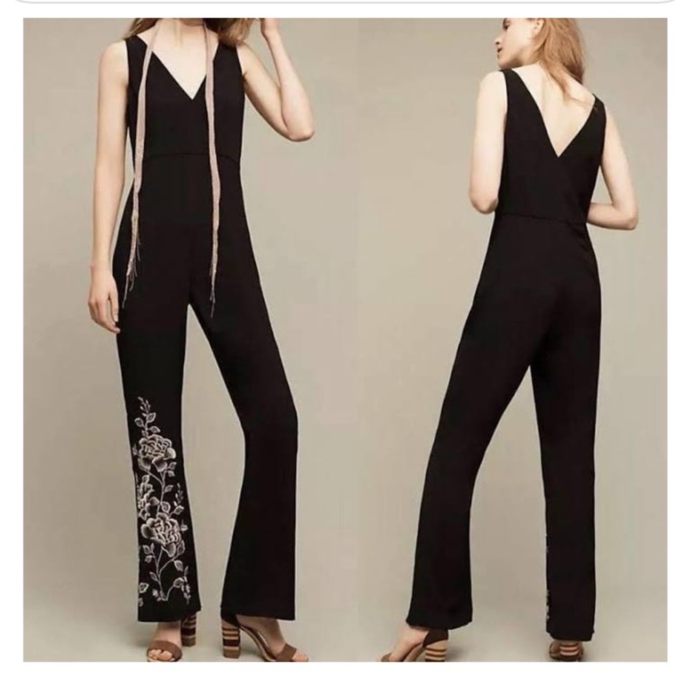 Anthropologie HD in Paris Embroidered Jumpsuit